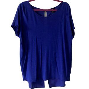 H&H Blue Top Open Back Relaxed Fit Size M